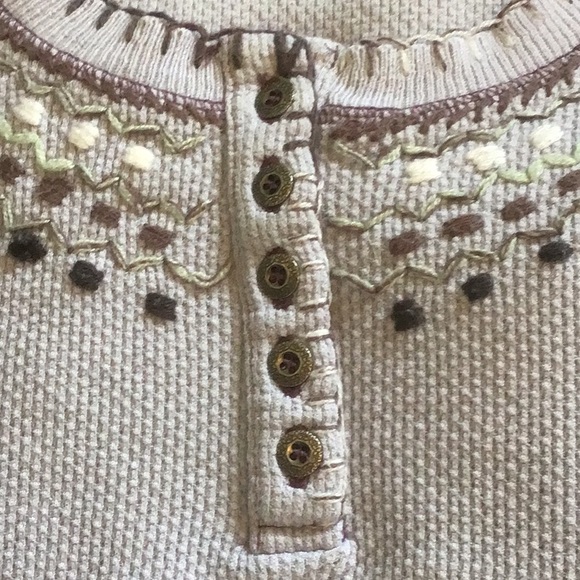 We The Free”-beautiful bohemian long sleeve thermal top with embroidery… - Picture 2 of 5